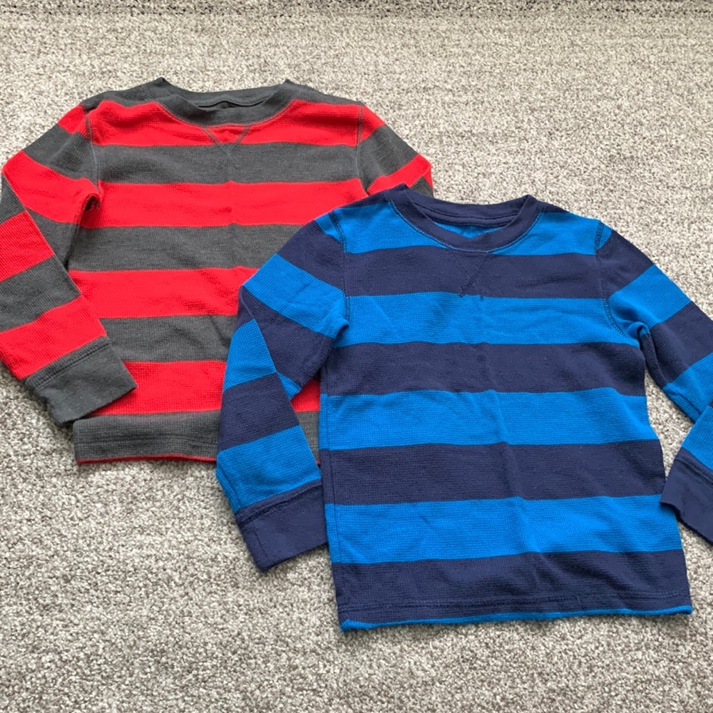 5T Cat & Jack Striped Toddler Thermal Long Sleeve Tops (set of 2 tops)